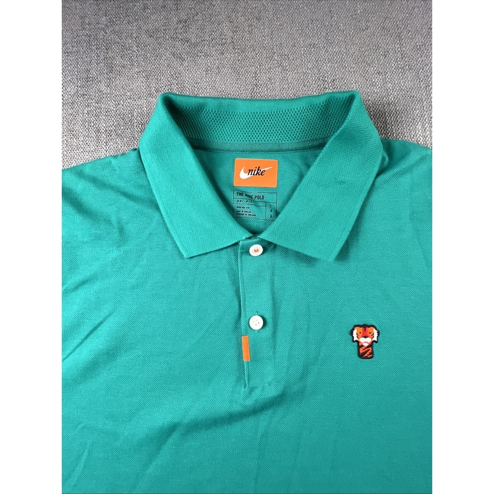 Nike Golf Polo Shirt Tiger Woods Frank The Tiger Green Men's Large Embroidered